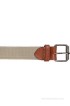 Kaizu Men Casual Beige Canvas, Genuine Leather Belt(Beige)